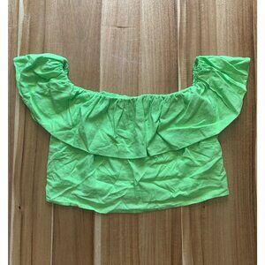 A New Day Womens Lime Green Off-The-Shoulder Crop Top Size XXL